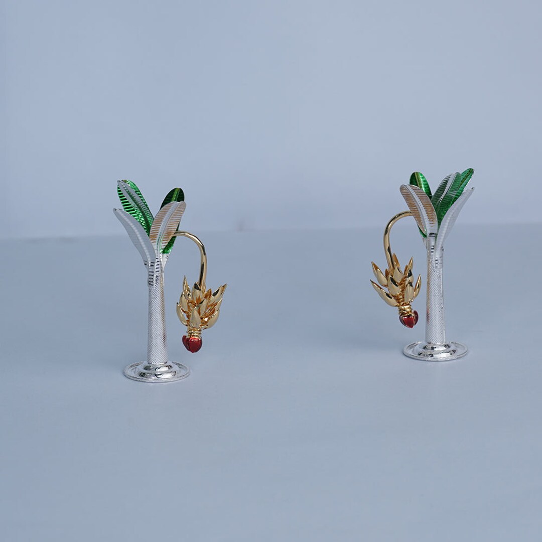 Pure Silver Banana Tree, Silver Banana Plant for Pooja for Auspicious