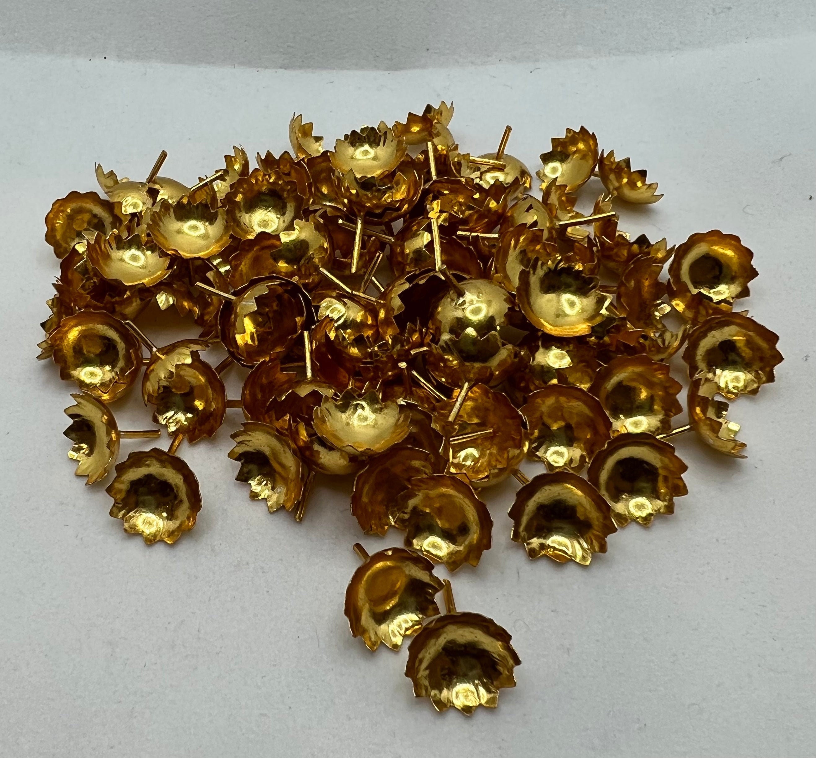 Pure Silver Gold Plated Flowers Pack of 108 26g Silver Pooja image