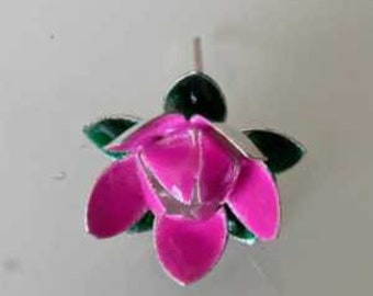 Pure Silver Pink Lotus Flower, Pure Silver Gift Items, Silver Pooja Items For Home, Silver Pooja Flowers 5g 1 Piece