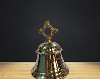 Brass Hanging Bell With Chain Bell Dimensions 4.2 X 5 Inches, Bell