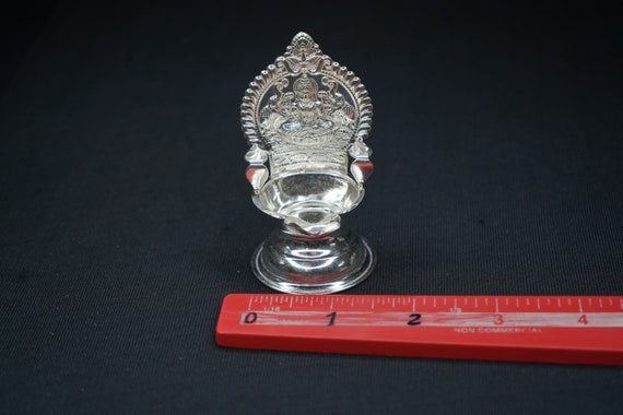 Pure Silver Gajalakshmi Diya 15g Kamakshi Lakshmi Deepam Amman