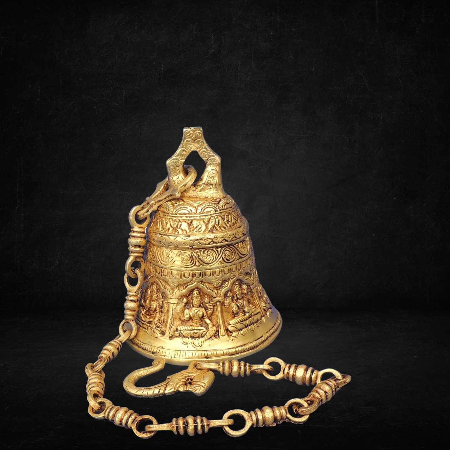 Hanging Brass Bells for Pooja  Colorfull Antique Hanging Bell – Ashtok