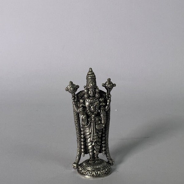 Pure Silver 92.5 Venkateshwar Swamy Antique 12.91g, Tirupati Balaji Statue,  Vaganam Balaji Venkateshwar Statue For Pooja, Balaji Idol