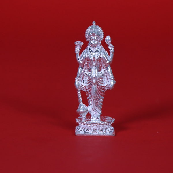 Satyanarayana Swamy, idole de Vishnu Murti en argent pur, articles de pooja en argent, dieux idoles indiens, idole de vishnu en argent 19,5 g