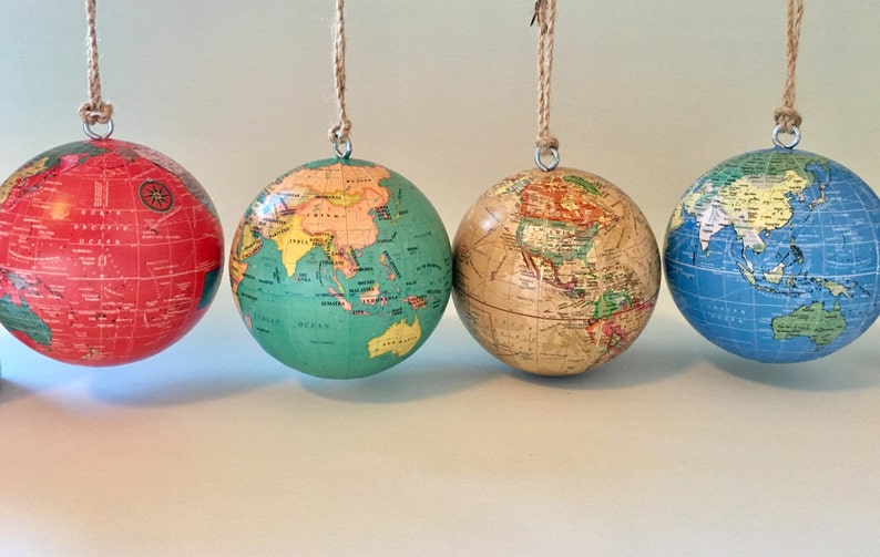 3 Customized World Globe Ornament/ Christmas Globe And Etsy
