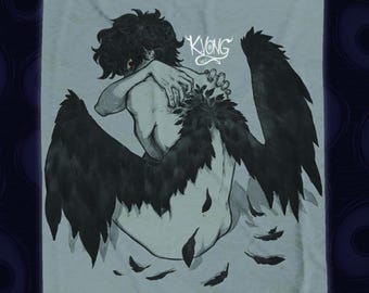 Fallen Angel Velveteen Plush Blanket