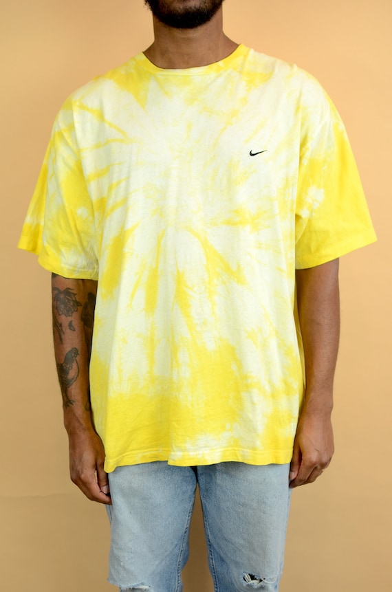 Vintage Yellow Tie Dye Nike Tee XL Large Oversize