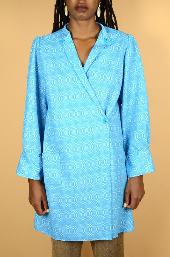 Vintage Hand Made Baby Blue Unisex Overcoat / Robe