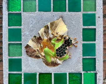 Mosaic Tile Art "Tree Frog” Tree Frog, frog, tropical, Treasure Stone