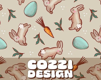 Modèle sans couture de lapin : conception de tissu de Pâques (téléchargement numérique)