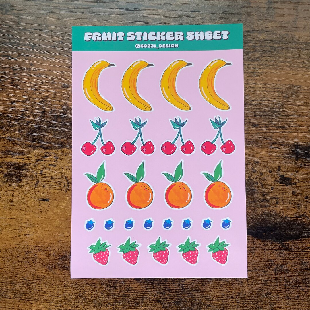 Fruit Planner Stickers, Matte Sticker Sheet (4.5x6.75
