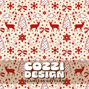 Christmas Seamless Pattern: Cottagecore Winter Designs (Digital Download)