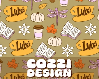 Gilmore Girls Seamless Pattern: Stars Hollow Design (Digital Download)