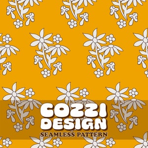 Vintage Floral Seamless Pattern: Fabric Backgrounds (Digital Download)