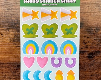 Lucky charms inspired Sticker Sheet, Planner sticker sheet