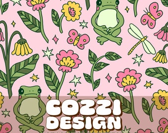 Floral Spring Seamless Pattern: Retro Flower Tapestry (Digital Download)