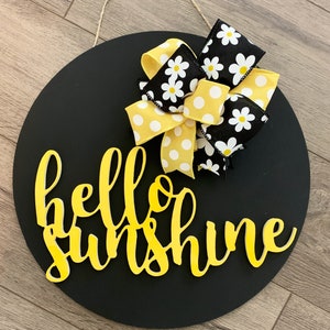 Hello Sunshine Door Hanger - Front Door Sign - Spring Door Decor - Door Wreath - Porch Decoration - Door Sign