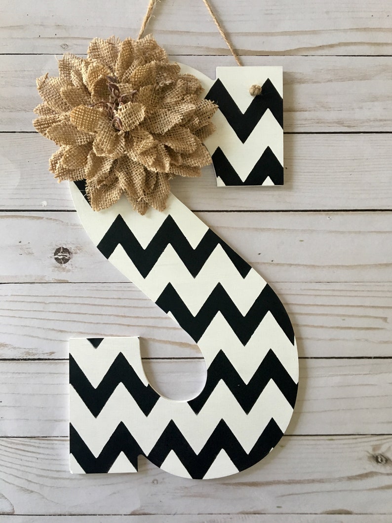 Front Door Hanger Monogram Door Hanger Spring Door Hanger Etsy