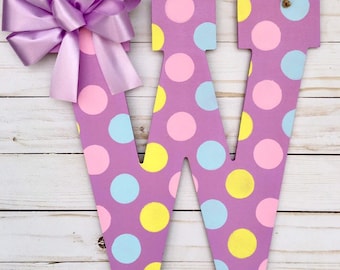 Easter Door Hanger - Spring Door Decor - Kids Wall Decoration - Polka Dot Door Hanger - Door Decor - Kids Room Decor