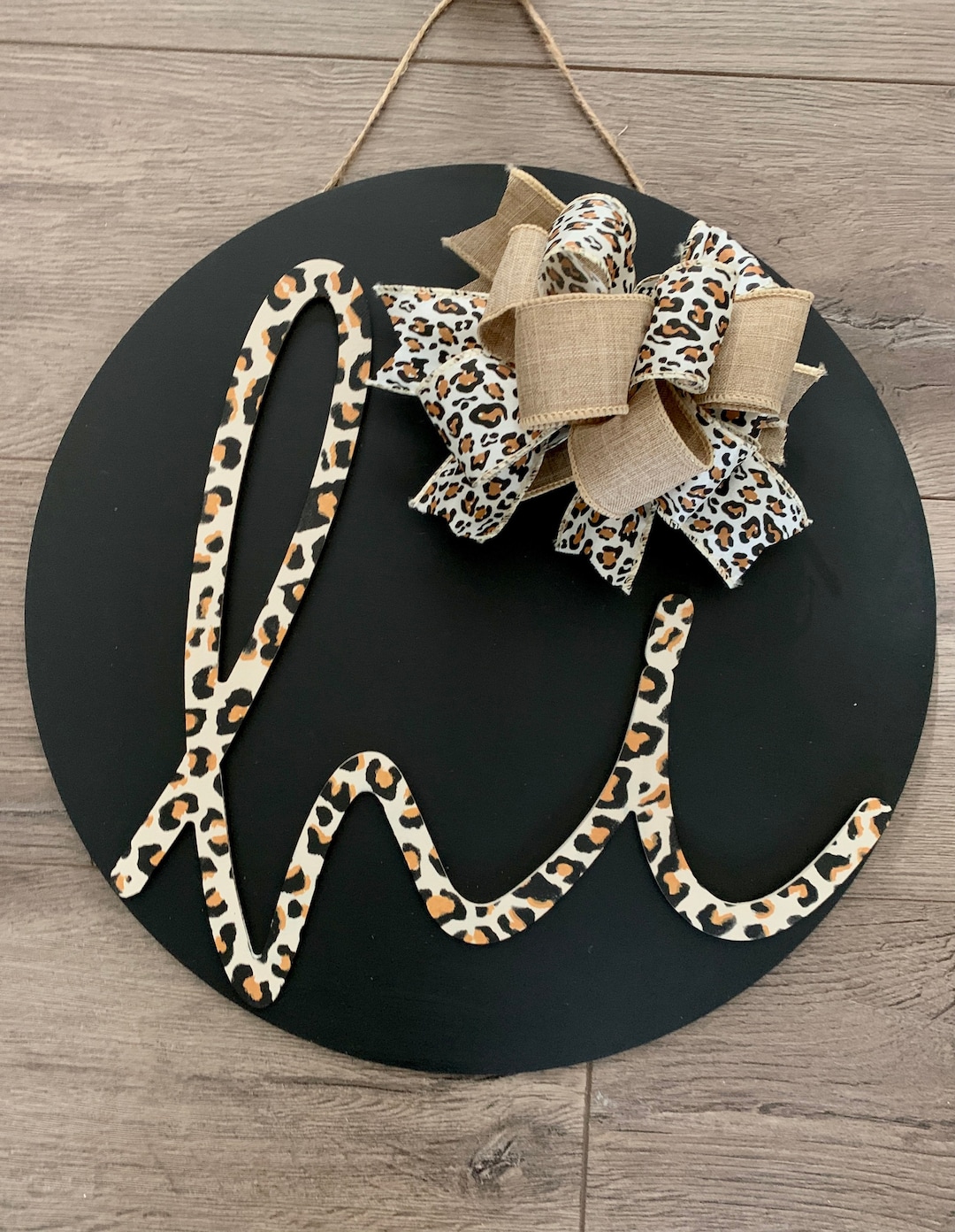 Front Door Hanger - Animal Print Decor - Hi Door Sign - Door Decoration ...