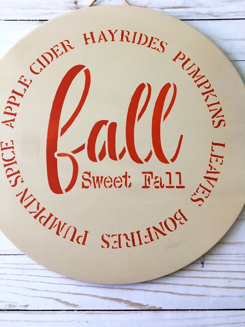Fall Door Decor Round Wood Sign Fall Sweet Fall Sign Etsy