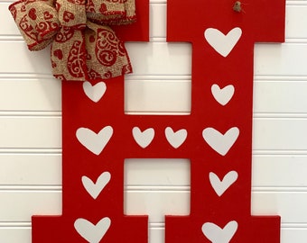 Valentine's Day Door Hanger - Valentines Day Door Decor - Valentines Door Decoration -  Valentine's Decor  - Door Decoration  - Monogram