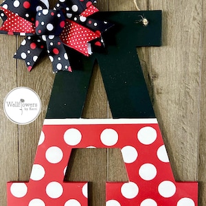 Minnie Door Hanger - Front Door Sign - Wooden Wall Decor -  Kids Room Decor - Mouse Door Hanger