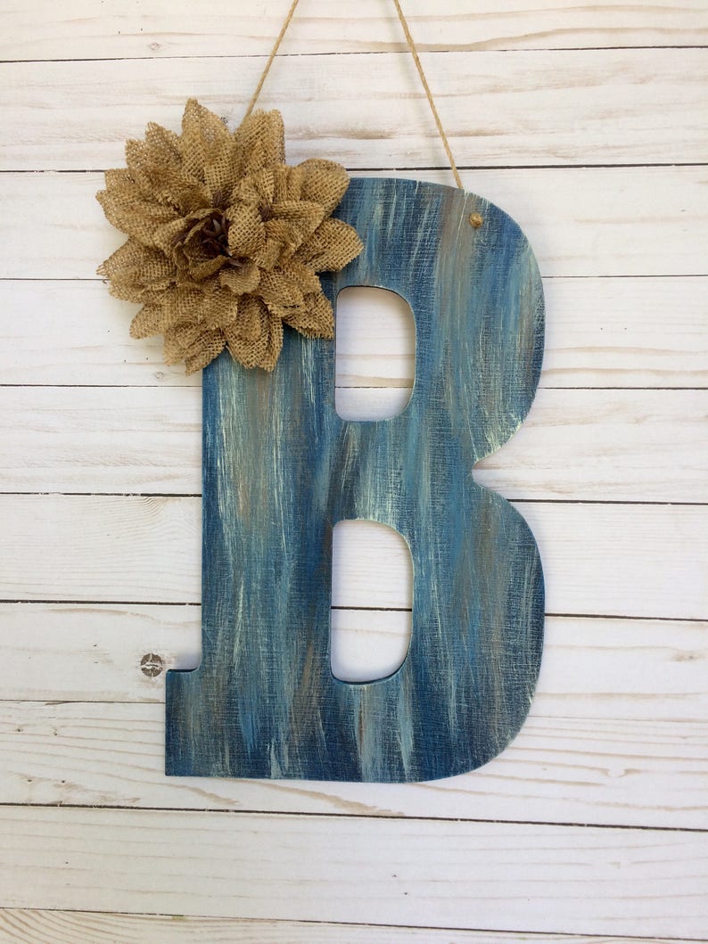 Monogram Door Hanger Front Door Decor Wall Decor Door Decoration Rustic Door Decor Monogram Wall Hanging Bedroom Wall Decor image 6