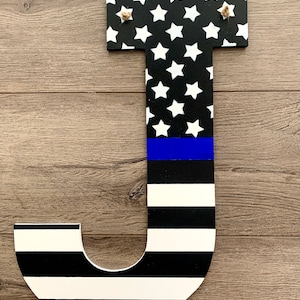 Thin Blue Line Door Hanger - Police Door Hanger - Monogram Door Hanger - Thin Blue Line Decor - Law Enforcement Door Hanger -Door Decoration