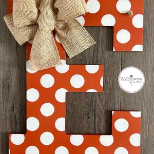 Herbst-Monogramm Türschild - Polka Dot Initial Türdekor - Türdekoration
