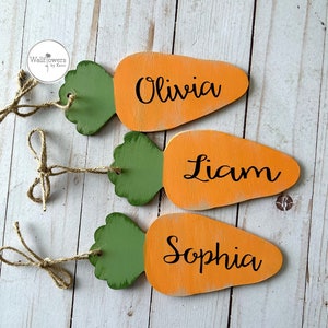 Easter Basket Tags Personalized Easter Basket Tags Easter Name Tags Easter Basket Personalization Carrot Name Tags image 2