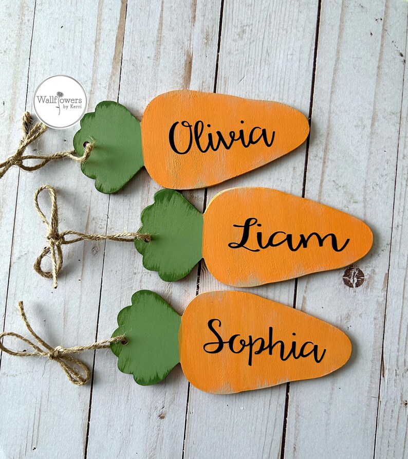 Easter Basket Tags Personalized Easter Basket Tags Easter Name Tags Easter Basket Personalization Carrot Name Tags image 2