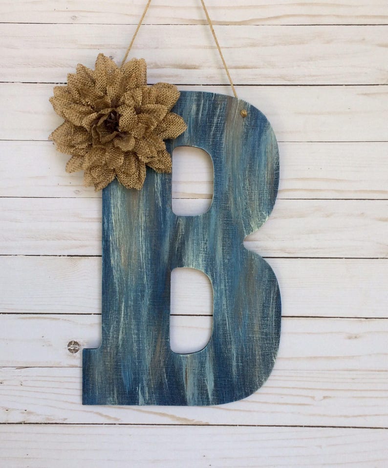 Monogram Door Hanger Front Door Decor Wall Decor Door Decoration Rustic Door Decor Monogram Wall Hanging Bedroom Wall Decor image 3