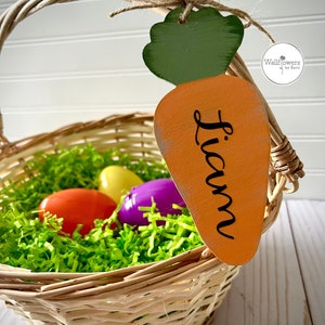 Easter Basket Tags Personalized Easter Basket Tags Easter Name Tags Easter Basket Personalization Carrot Name Tags image 4