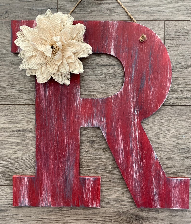 Door Hanger Door Hanger Fall Door Decor Rustic Room Decor Door Decoration Monogram Decor Personalized Gift Wall Letters image 3