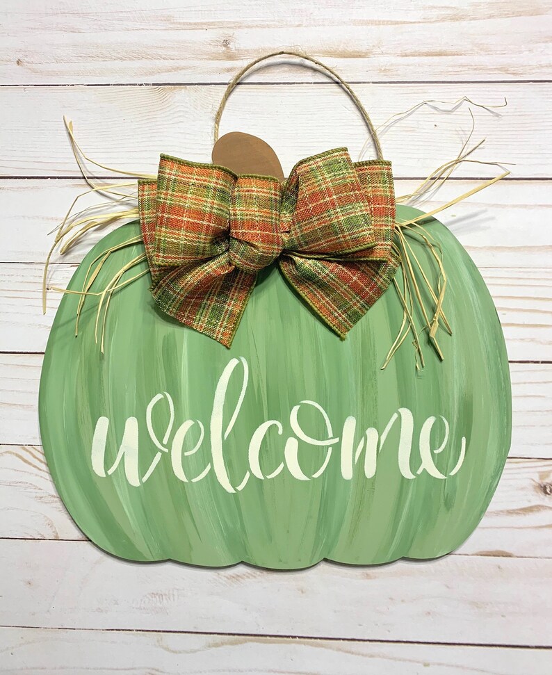 Fall Door Hanger Pumpkin Door Decoration Front Door Decor Etsy