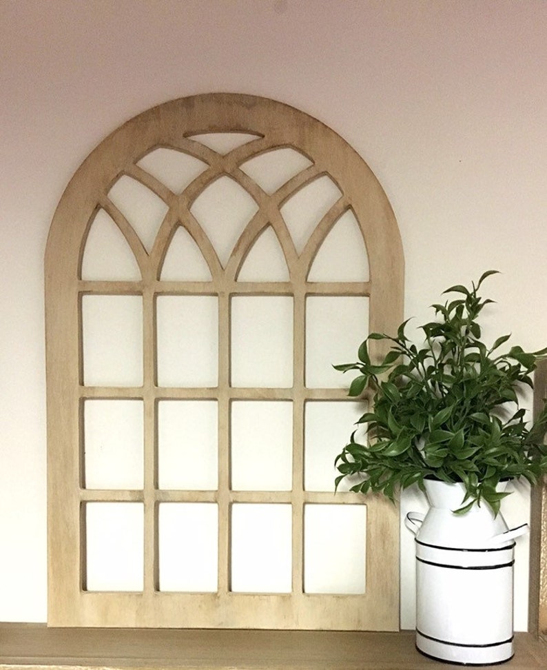 Cathedral Arch Wall Decor Arched Window Frame Faux Farmhouse Hanging Shabby Chic Art