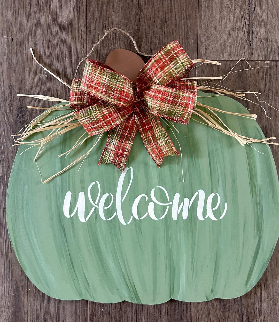 Pumpkin Door Hanger - Fall Welcome Sign - Autumn Door Decoration - Fall ...