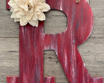 Door Hanger -  Door Hanger - Fall Door Decor - Rustic Room Decor - Door Decoration  - Monogram Decor - Personalized Gift - Wall Letters