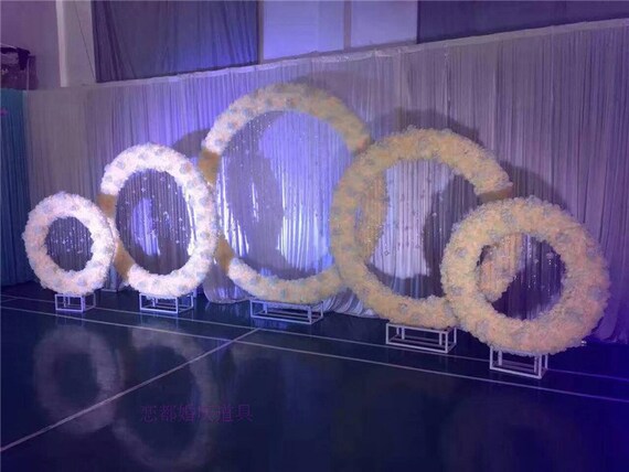 New Diy Wedding Prop Iron Ring Shelf Artificial Flower Wall Etsy