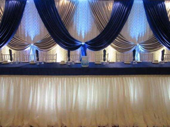 10ft X 20ft Royal Blue With Silver Wedding Backdrop Stage Etsy