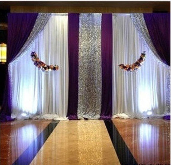 Festival Party Decoration White And Purple Wedding Backdrop Etsy