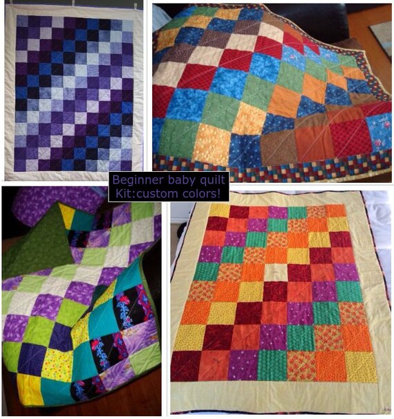 CUSTOM baby quilt kitStepping Squares precut fabric Etsy