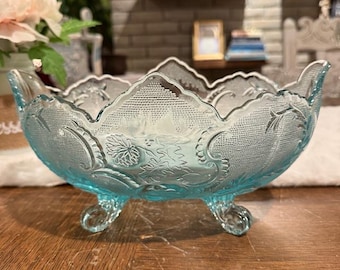 Vintage Jeannette Glass Amberina Candy Dish: Harvest Grape Pattern