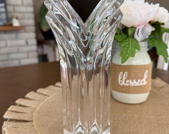 Mikasa Crystal Art Deco V-vormige tulpenvaas
