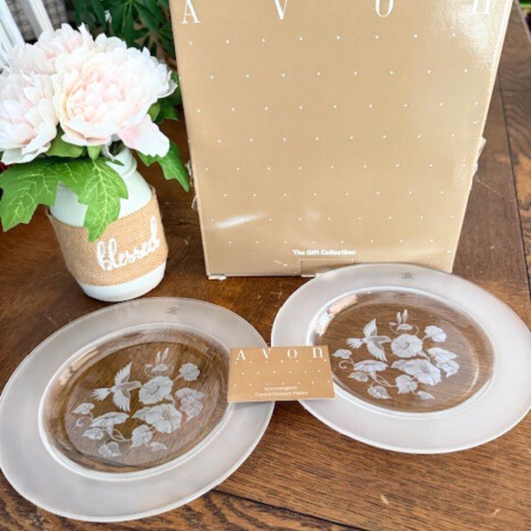 Avon Vintage SET OF 2 Over 24% Full Lead Crystal Dessert Plates ...