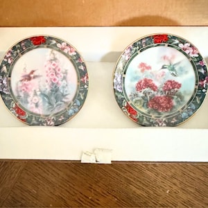 Third Set in Lena Liu&#39;s &quot;Hummingbird Treasury Collection&quot; Porcelain Miniature Plates, The Bradford Editions