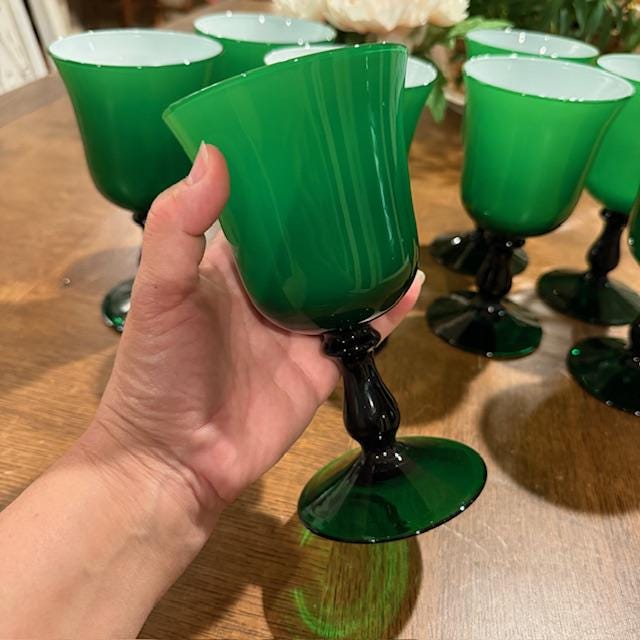 Carlo Moretti Green Wine Glass - Etsy