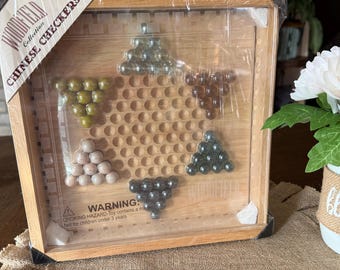 Woodfield Collection Wooden Chinese Checkers Board Game