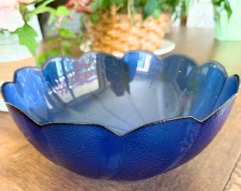 ヴィンテージ アルコロック コバルトブルー ボウル - 4個セット